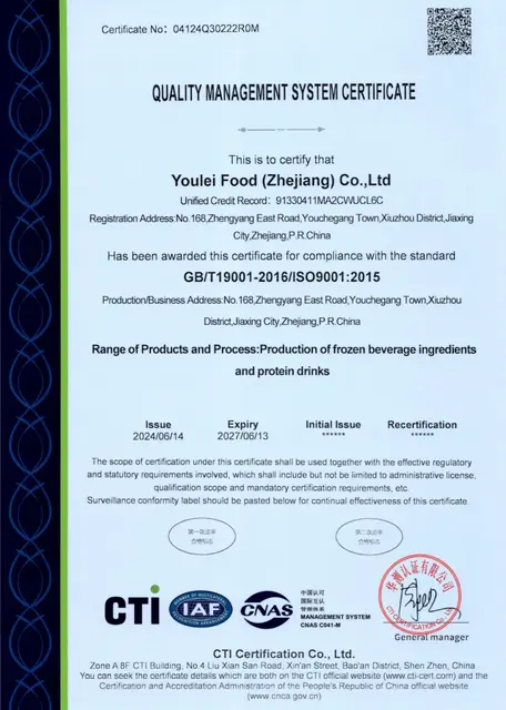 ISO 9001 认证证书